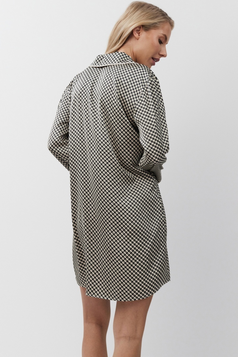 sku: ROMIE | Brand: Aruelle | Size: XSmall Small Medium Large XLarge XXLarge | Colors: Черный/Бежевый | Бренды Aruelle | Домашняя одежда Сорочки | Title: Сорочка ROMIE