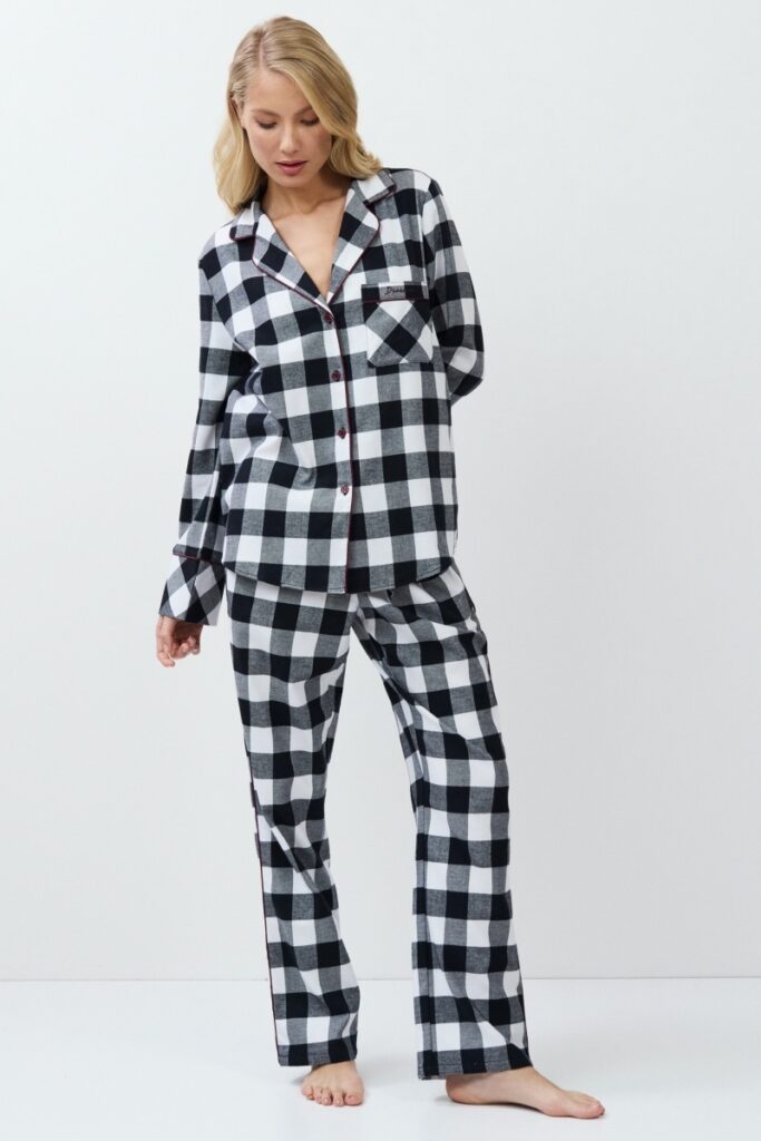 sku: ANGELICA | Brand: Aruelle  | Size: XSmall Small Medium Large XLarge XXLarge  | Colors: Черный/Белый  | Бренды Aruelle | Домашняя одежда Пижамы | Title: Пижама с брюками ANGELICA