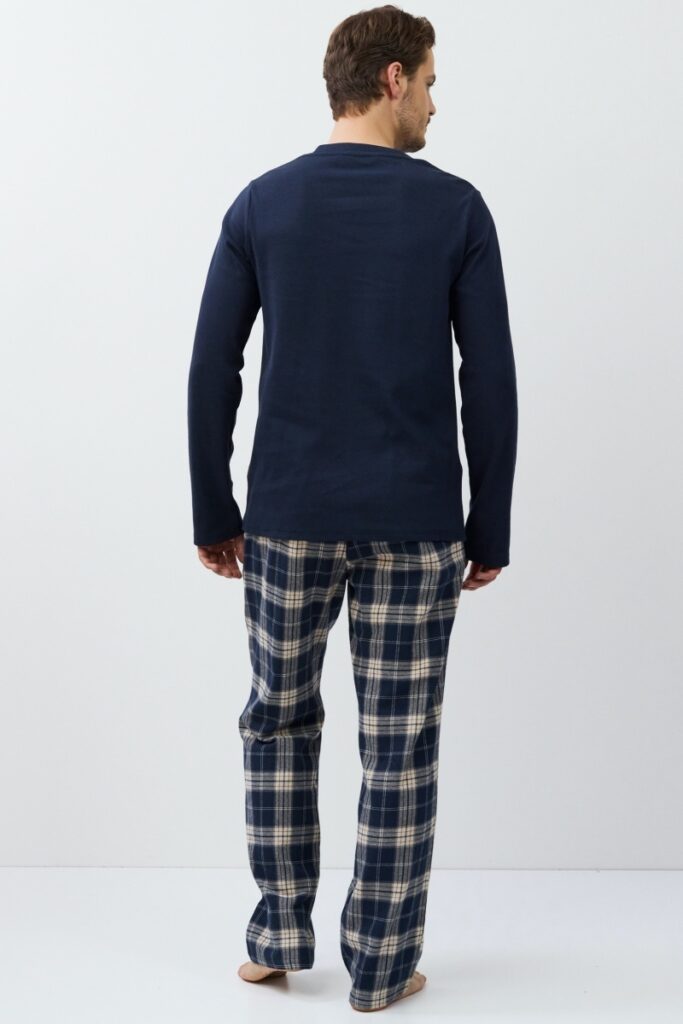 sku: LUC | Brand: Aruelle  | Size: Small Medium Large XLarge XXLarge  | Colors: Синий/Бежевый  | Бренды Aruelle | Мужская коллекция Пижамы | Title: Пижама с брюками LUC