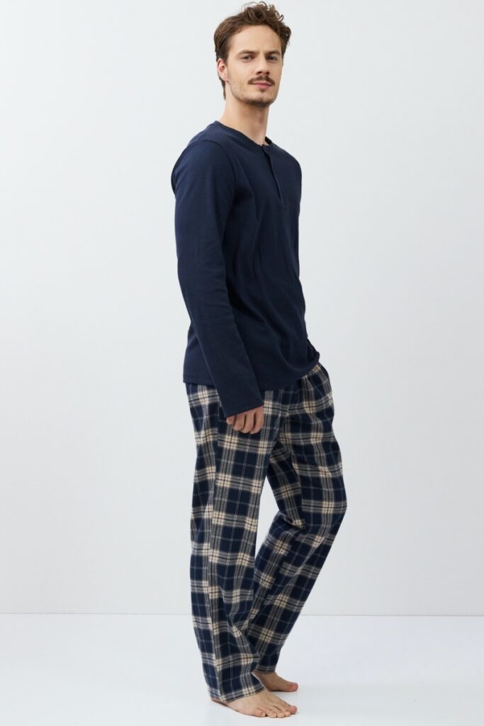 sku: LUC | Brand: Aruelle  | Size: Small Medium Large XLarge XXLarge  | Colors: Синий/Бежевый  | Бренды Aruelle | Мужская коллекция Пижамы | Title: Пижама с брюками LUC