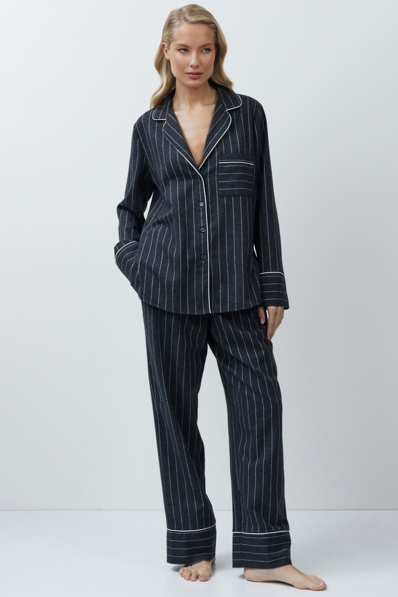 sku: CASEY | Brand: Aruelle  | Size: XSmall Small Medium Large XLarge XXLarge  | Colors: Графит  | Бренды Aruelle | Домашняя одежда Пижамы | Title: Пижама с брюками CASEY