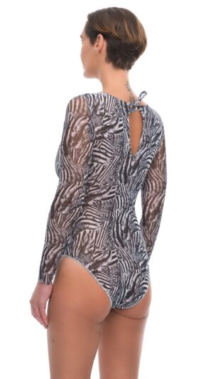 sku: 23001094 | Brand: RoDaSoleil  | Size: XSmall Small Medium Large XLarge  | Colors: Серый  | Бренды RoDaSoleil | Купальники Слитные | Title: Слитный купальник ПСЕВДОЗЕБРА