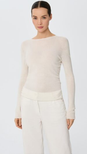 sku: W25-00MW1819 | Brand: Marc Andre  | Size: 36 38 40 42 44 46  | Colors: Белый  | Бренды Marc&Andre | Кашемир Джемперы | Title: Лонгслив SHEER WHISPER