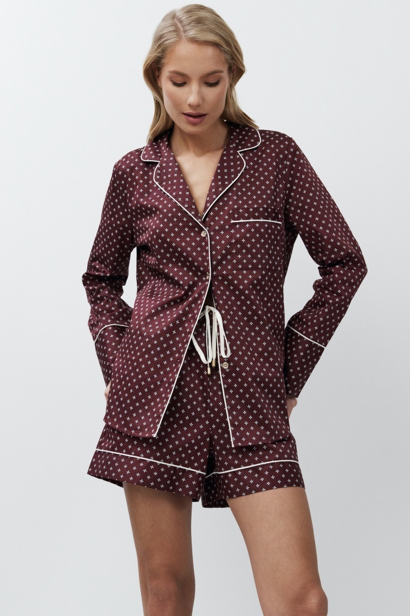 sku: GEORGETTE | Brand: Aruelle | Size: XSmall Small Medium Large XLarge | Colors: Бордовый | Бренды Aruelle | Домашняя одежда Пижамы | Title: Пижама с шортами GEORGETTE