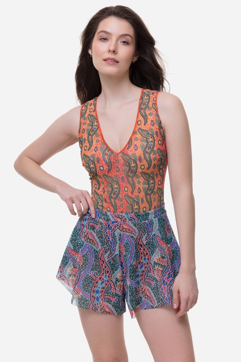 sku: 25001673 | Brand: RoDaSoleil  | Size: XSmall Small Medium Large  | Colors: Цветной  | Бренды RoDaSoleil | Пляжная одежда | Title: Шорты КРОКОДИЛ МУЛЬТИКОЛОР ПАТТЕРН