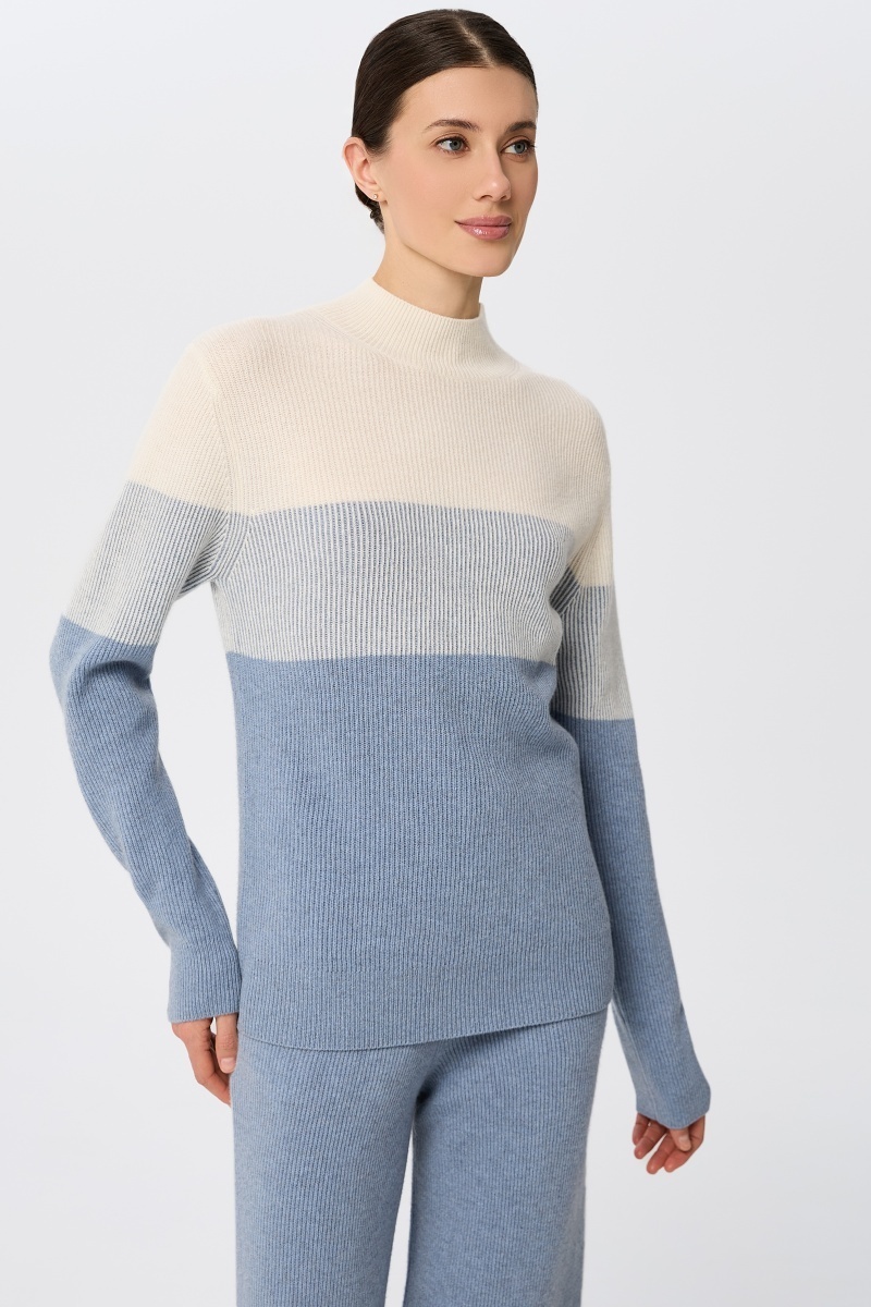 sku: W25-00CH0918 | Brand: Marc Andre | Size: 36 38 40 42 44 46 | Colors: Голубой | Бренды Marc&Andre | Кашемир Джемперы | Title: Свитер RIBBED RHYTHM