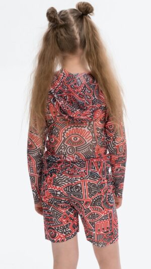 sku: 25002535 | Brand: RoDaSoleil  | Size: 104 110 116 122 128 134 140 146 152 158  | Colors: Цветной  | Бренды RoDaSoleil | Детские купальники | Title: Футболка DOODLING с капюшоном