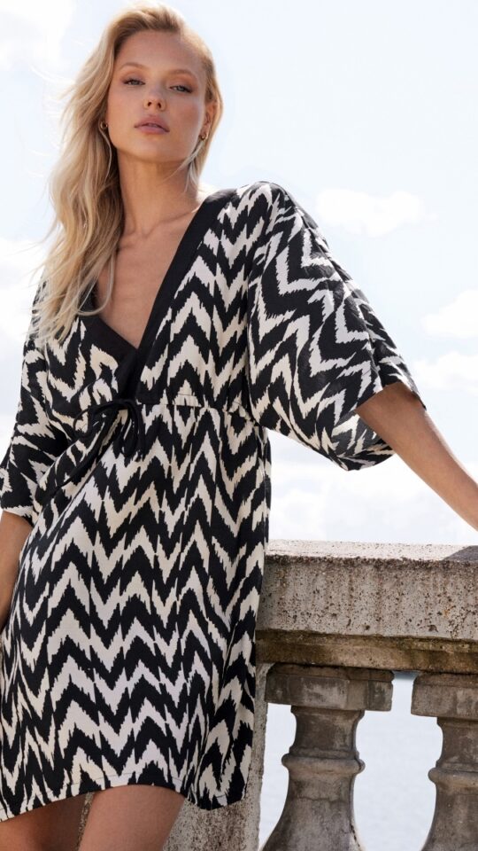 sku: ZAILA | Brand: Aruelle  | Size: XSmall Small Medium Large XLarge XXLarge  | Colors: Черный-белый  | Бренды Aruelle | Пляжная одежда | Title: Платье ZAILA