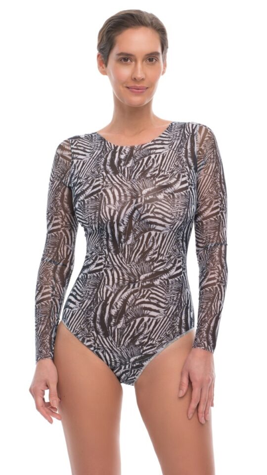 sku: 23001094 | Brand: RoDaSoleil  | Size: XSmall Small Medium Large XLarge  | Colors: Серый  | Бренды RoDaSoleil | Купальники Слитные | Title: Слитный купальник ПСЕВДОЗЕБРА