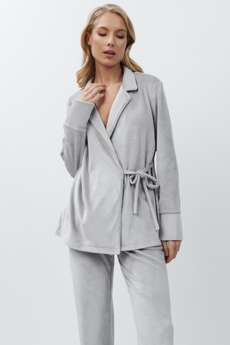 sku: GABBY SET | Brand: Aruelle  | Size: XSmall Small Medium Large XLarge XXLarge  | Colors: Светло-серый  | Бренды Aruelle | Домашняя одежда Костюмы | Title: Комплект с брюками GABBY SET