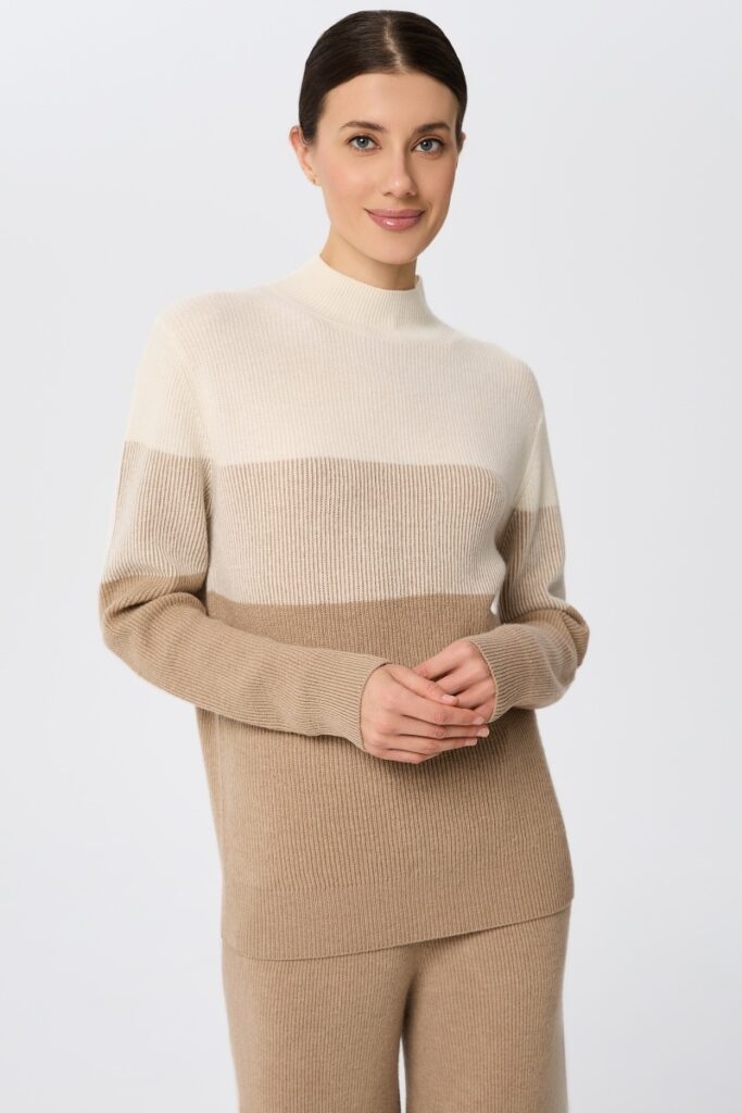 sku: W25-00CH0818 | Brand: Marc Andre  | Size: 36 38 40 42 44 46  | Colors: Бежевый  | Бренды Marc&Andre | Кашемир Джемперы | Title: Свитер RIBBED RHYTHM