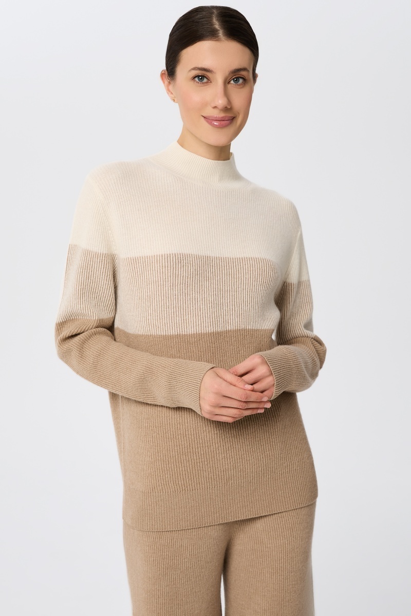 sku: W25-00CH0818 | Brand: Marc Andre  | Size: 36 38 40 42 44 46  | Colors: Бежевый  | Бренды Marc&Andre | Кашемир Джемперы | Title: Свитер RIBBED RHYTHM