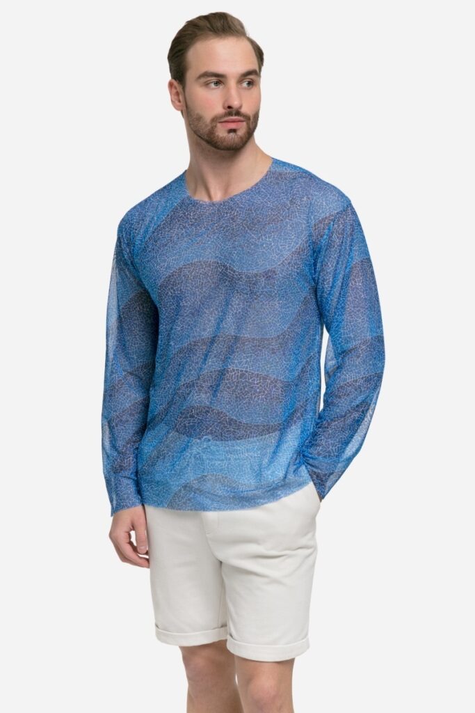 sku: 25003348 | Brand: RoDaSoleil  | Size: XSmall Small Medium Large XLarge XXLarge  | Colors: Цветной  | Бренды RoDaSoleil | Мужская коллекция Пляжная одежда | Title: Футболка ВОЛНА МОЗАИКА