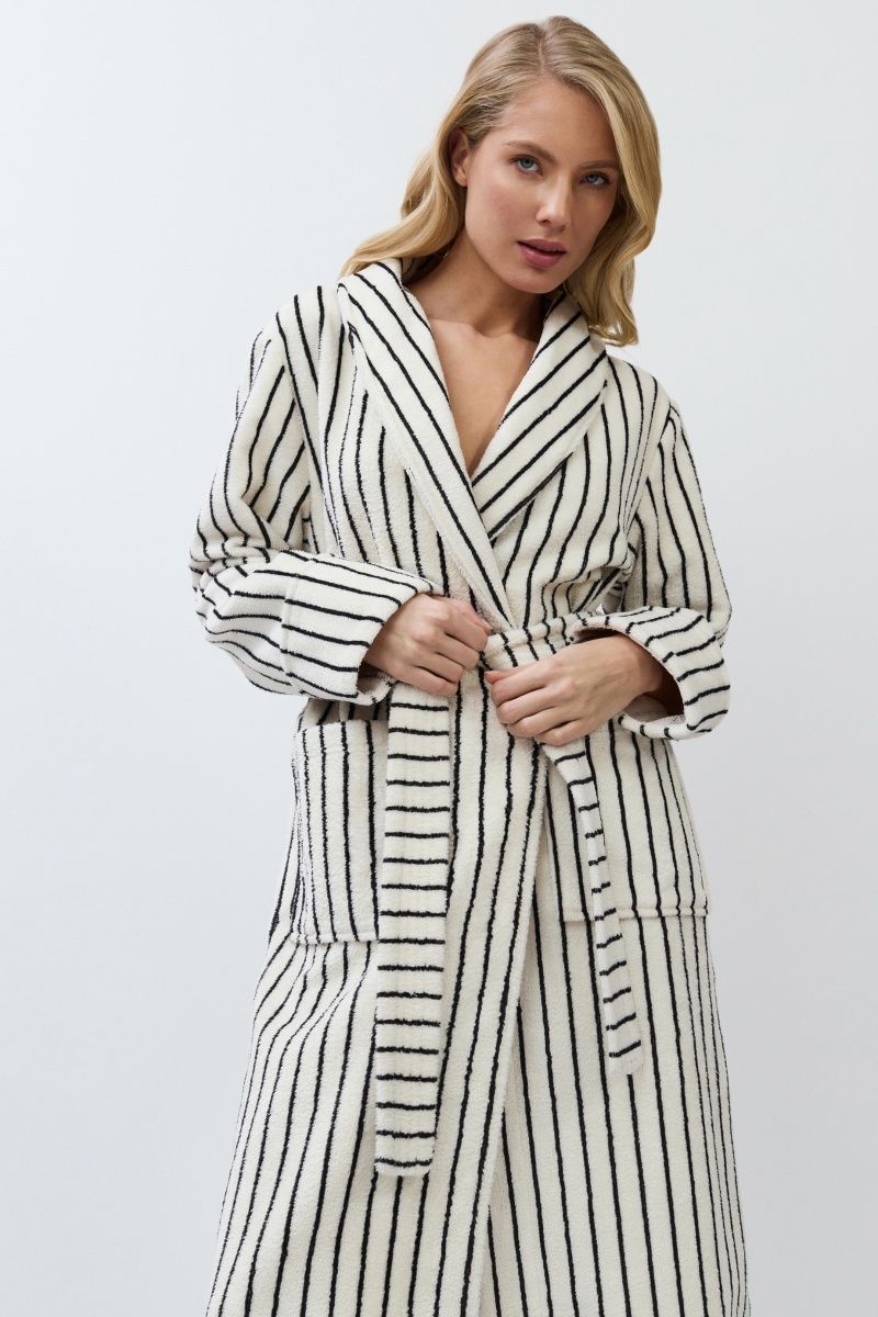 sku: LANA | Brand: Aruelle  | Size: XSmall Small Medium Large XLarge XXLarge  | Colors: Кремовый/Черный  | Бренды Aruelle | Домашняя одежда Халаты | Title: Халат LANA