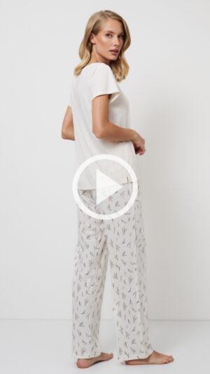 sku: DULCE | Brand: Aruelle  | Size: XSmall Small Medium Large XLarge XXLarge  | Colors: Кремовый  | Бренды Aruelle | Домашняя одежда Пижамы | Title: Пижама с брюками DULCE