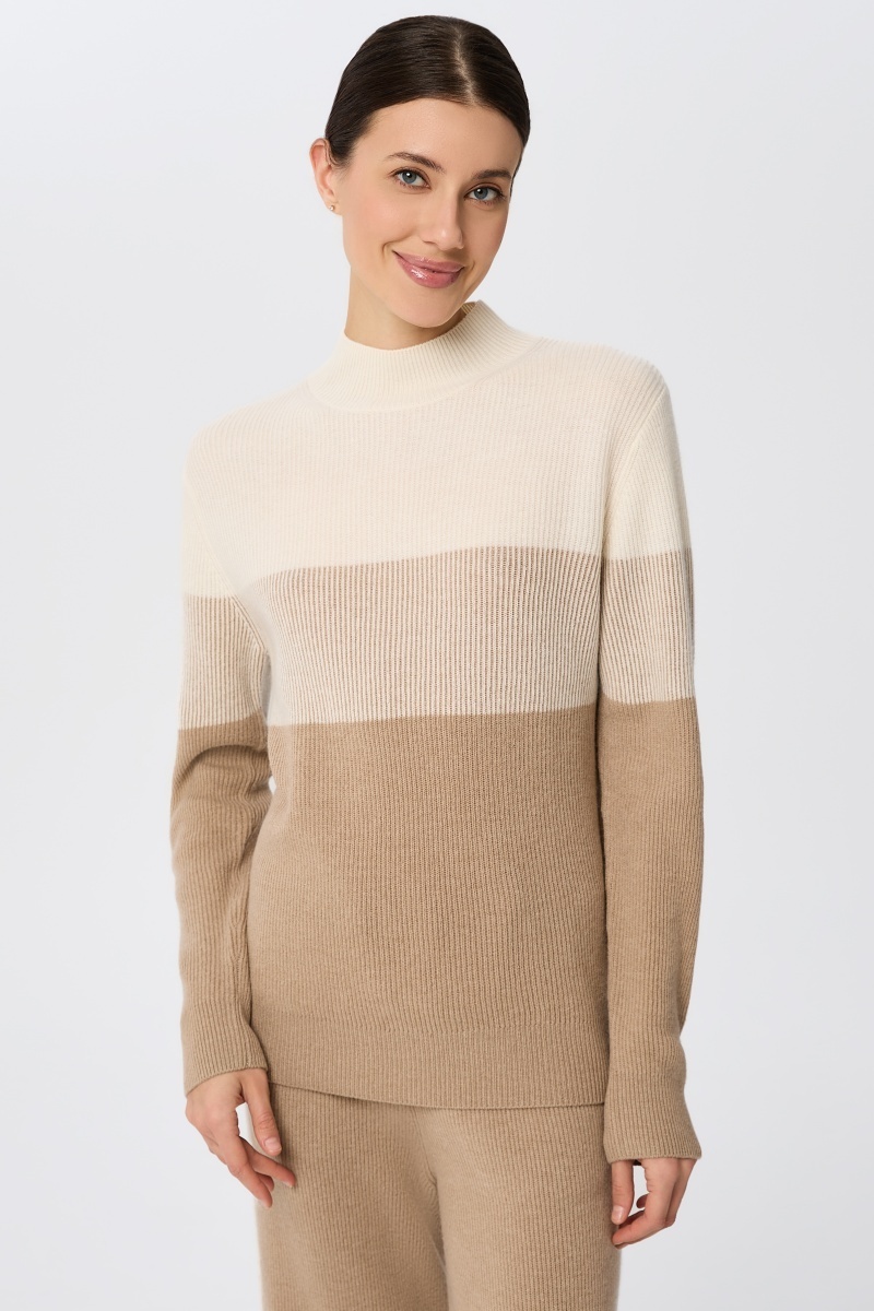 sku: W25-00CH0818 | Brand: Marc Andre  | Size: 36 38 40 42 44 46  | Colors: Бежевый  | Бренды Marc&Andre | Кашемир Джемперы | Title: Свитер RIBBED RHYTHM