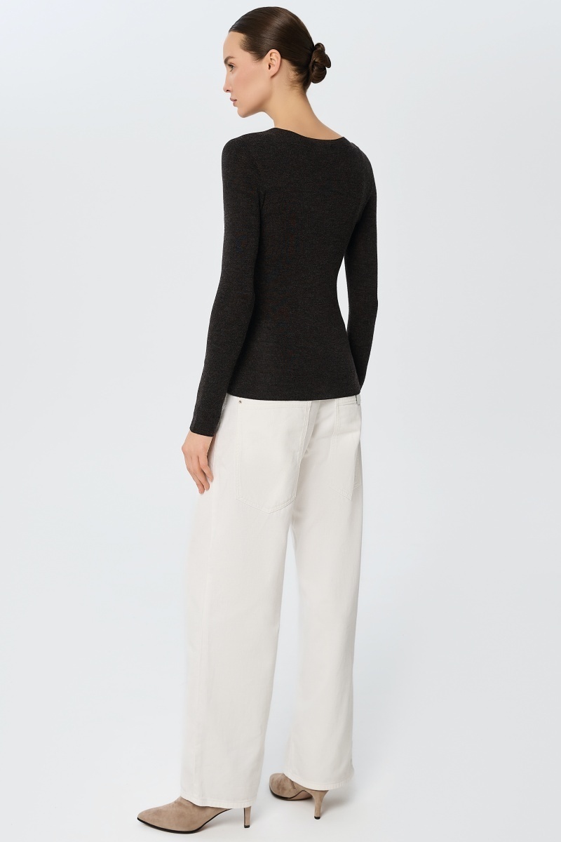 sku: W25-00MW2119 | Brand: Marc Andre  | Size: 36 38 40 42 44 46  | Colors: Черный  | Бренды Marc&Andre | Кашемир Джемперы | Title: Лонгслив SHEER WHISPER