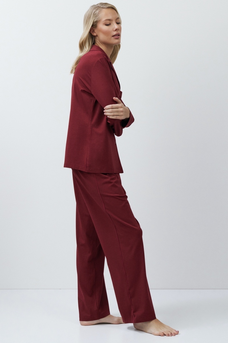 sku: CADANCE BURGUNDY | Brand: Aruelle  | Size: XSmall Small Medium Large XLarge XXLarge  | Colors: Бургундское вино  | Бренды Aruelle | Домашняя одежда Пижамы | Title: Пижама с брюками CADANCE BURGUNDY