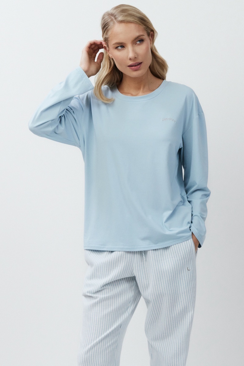 sku: BONNIE | Brand: Aruelle  | Size: XSmall Small Medium Large XLarge XXLarge  | Colors: Голубой  | Бренды Aruelle | Домашняя одежда Пижамы | Title: Пижама с брюками BONNIE