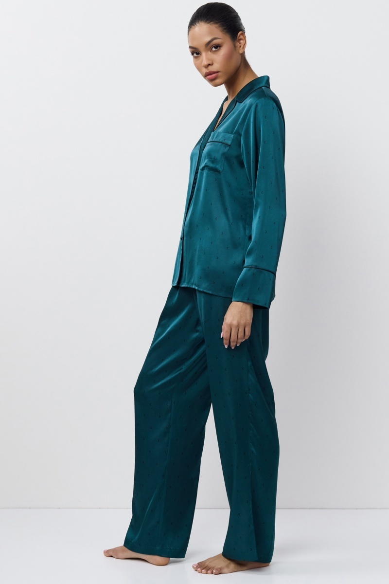 sku: EMERALDA | Brand: Aruelle  | Size: XSmall Small Medium Large XLarge XXLarge  | Colors: Изумруд  | Бренды Aruelle | Домашняя одежда Пижамы | Title: Пижама с брюками EMERALDA