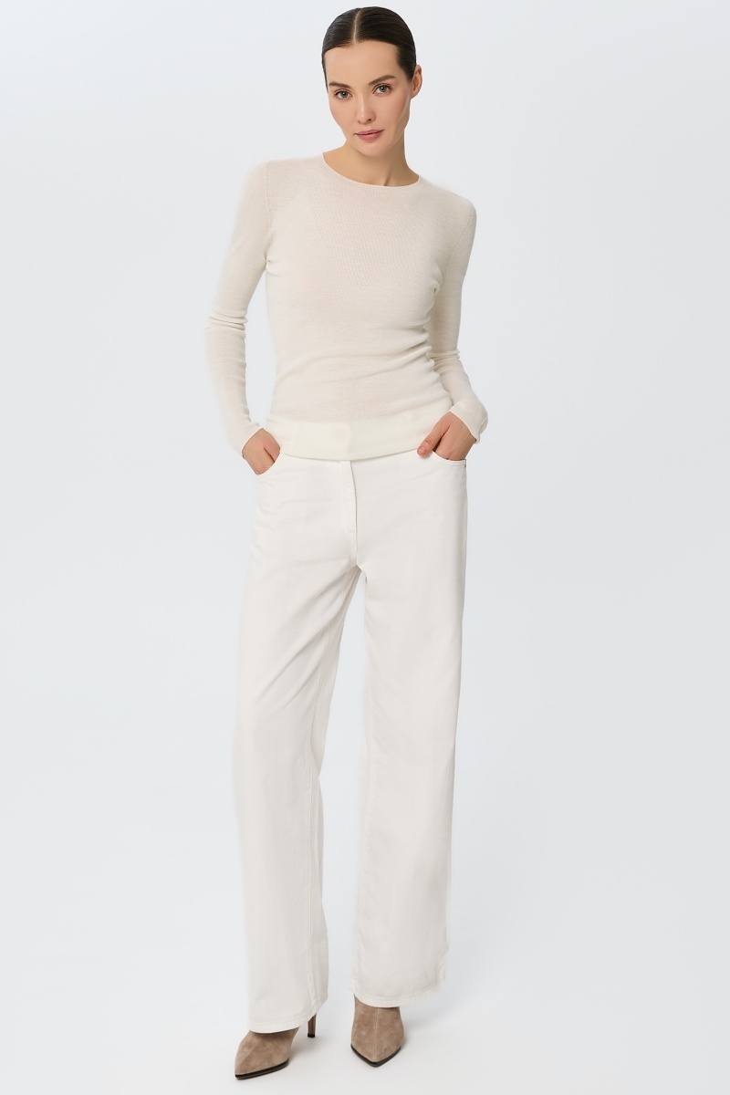 sku: W25-00MW1819 | Brand: Marc Andre  | Size: 36 38 40 42 44 46  | Colors: Белый  | Бренды Marc&Andre | Кашемир Джемперы | Title: Лонгслив SHEER WHISPER