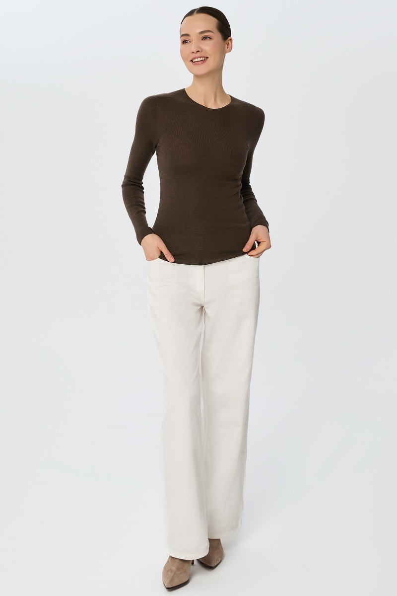 sku: W25-00MW2019 | Brand: Marc Andre  | Size: 36 38 40 42 44 46  | Colors: Коричневый  | Бренды Marc&Andre | Кашемир Джемперы | Title: Лонгслив SHEER WHISPER