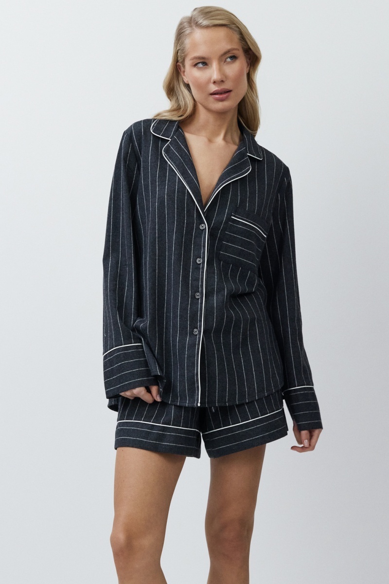 sku: CASEY | Brand: Aruelle  | Size: XSmall Small Medium Large XLarge XXLarge  | Colors: Графит  | Бренды Aruelle | Домашняя одежда Пижамы | Title: Пижама с шортами CASEY