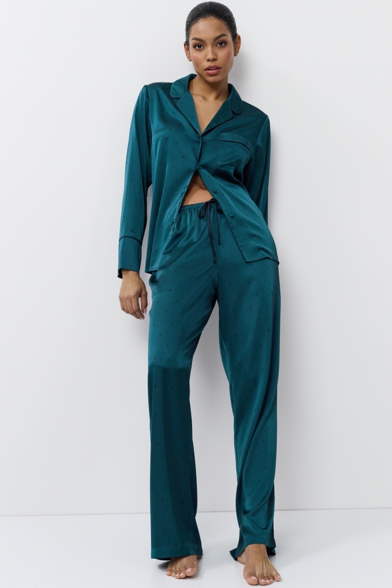 sku: EMERALDA | Brand: Aruelle  | Size: XSmall Small Medium Large XLarge XXLarge  | Colors: Изумруд  | Бренды Aruelle | Домашняя одежда Пижамы | Title: Пижама с брюками EMERALDA