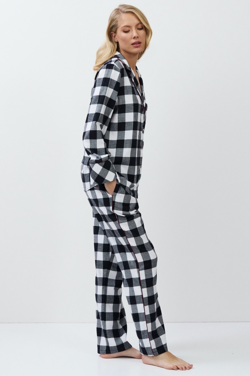 sku: ANGELICA | Brand: Aruelle  | Size: XSmall Small Medium Large XLarge XXLarge  | Colors: Черный/Белый  | Бренды Aruelle | Домашняя одежда Пижамы | Title: Пижама с брюками ANGELICA