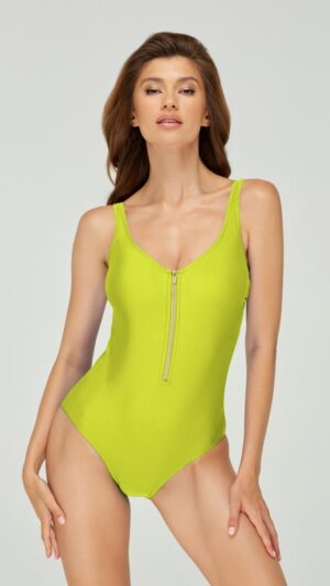 sku: SP22-04 | Brand: Marc Andre  | Size: 36 38 40 42 44 46  | Colors: Неоновый зеленый  | Бренды Marc&Andre | Купальники Слитные | Title: Слитный купальник ZIPPER
