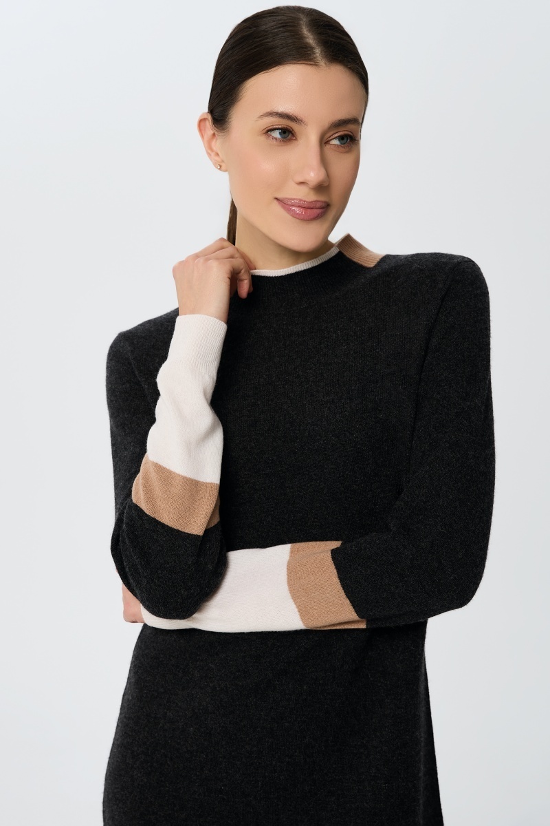 sku: W25-00CH0503 | Brand: Marc Andre  | Size: 36 38 40 42 44  | Colors: Черный  | Бренды Marc&Andre | Кашемир | Title: Платье URBAN BLOCK