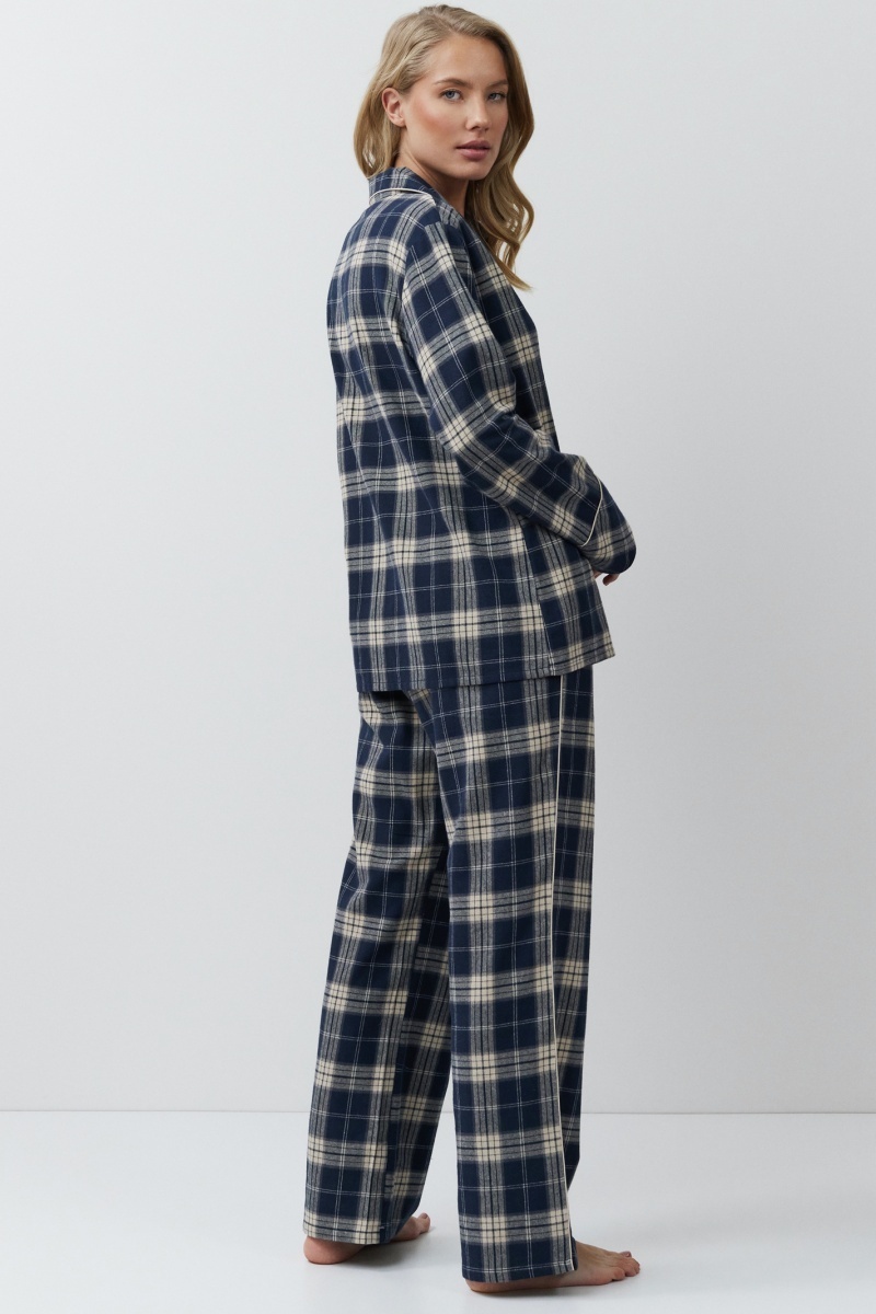 sku: LAURENCE | Brand: Aruelle  | Size: XSmall Small Medium Large XLarge XXLarge  | Colors: Синий/Бежевый  | Бренды Aruelle | Домашняя одежда Пижамы | Title: Пижама с брюками LAURENCE