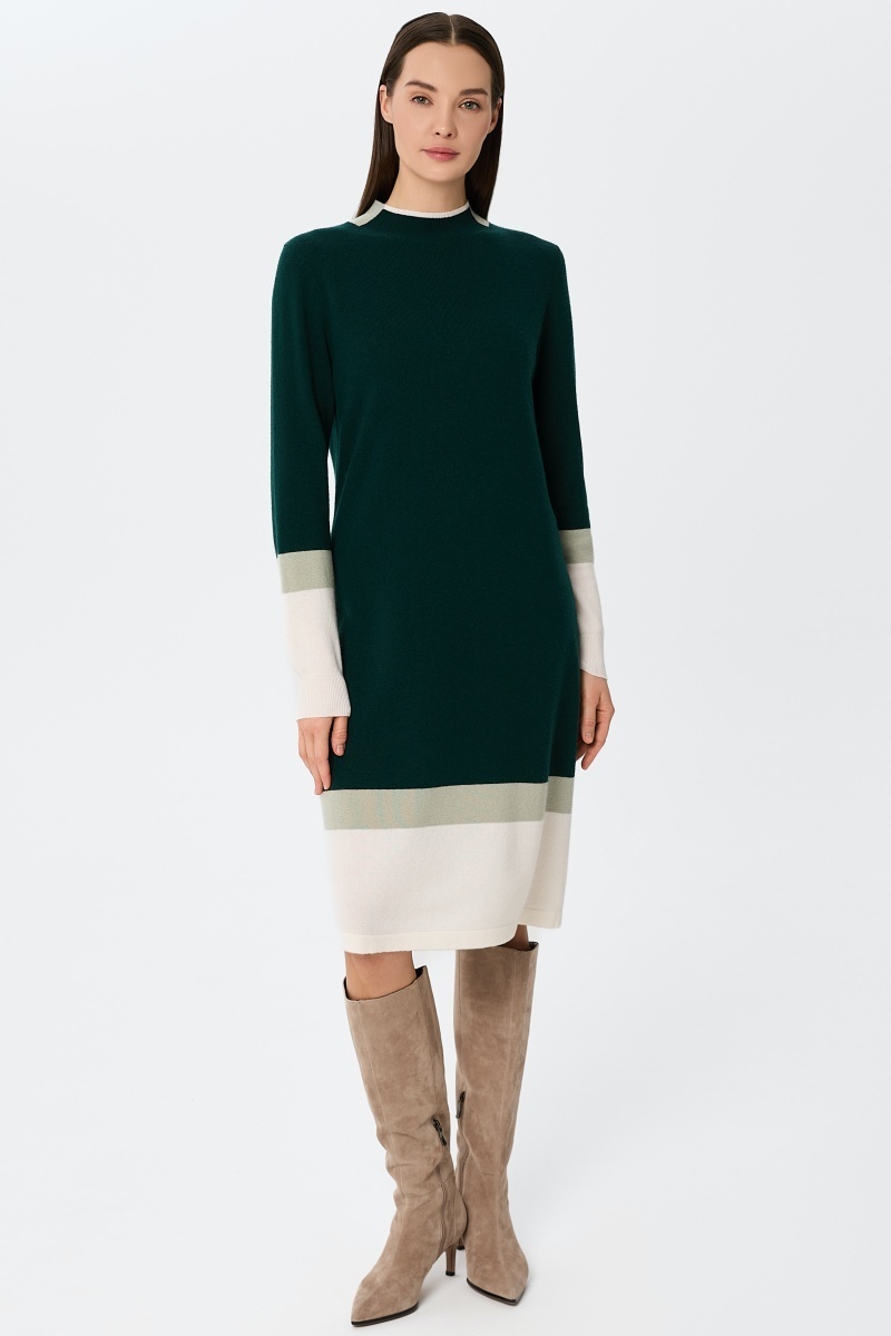 sku: W25-00CH0703 | Brand: Marc Andre  | Size: 36 38 40 42 44  | Colors: Зеленый  | Бренды Marc&Andre | Кашемир | Title: Платье URBAN BLOCK