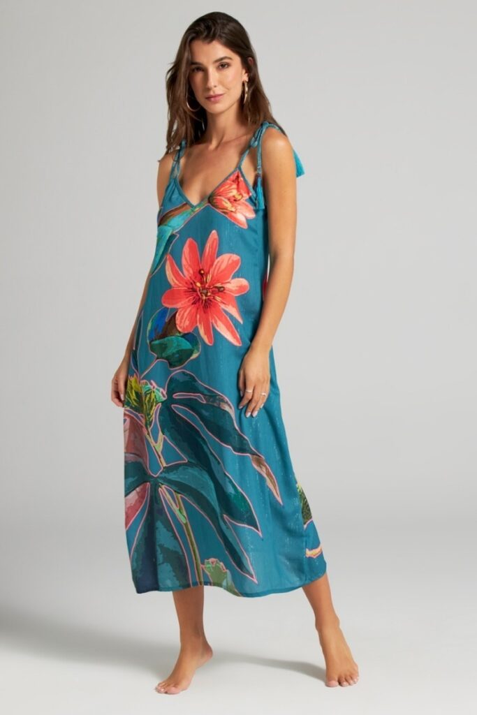 sku: 25033C | Brand: Cosita Linda  | Size: Small Medium Large  | Colors: Мульти  | Бренды Cosita Linda | Пляжная одежда | Title: Туника пляжная EXOTIC GARDEN