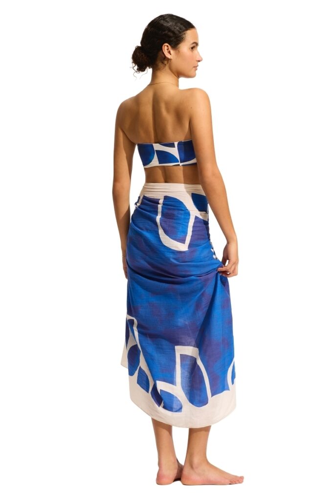 sku: 55454-SG | Brand: Seafolly  | Size: Onesize  | Colors: Ультрамарин  | Бренды Seafolly | Пляжная одежда | Title: Парео пляжное SUNRAY