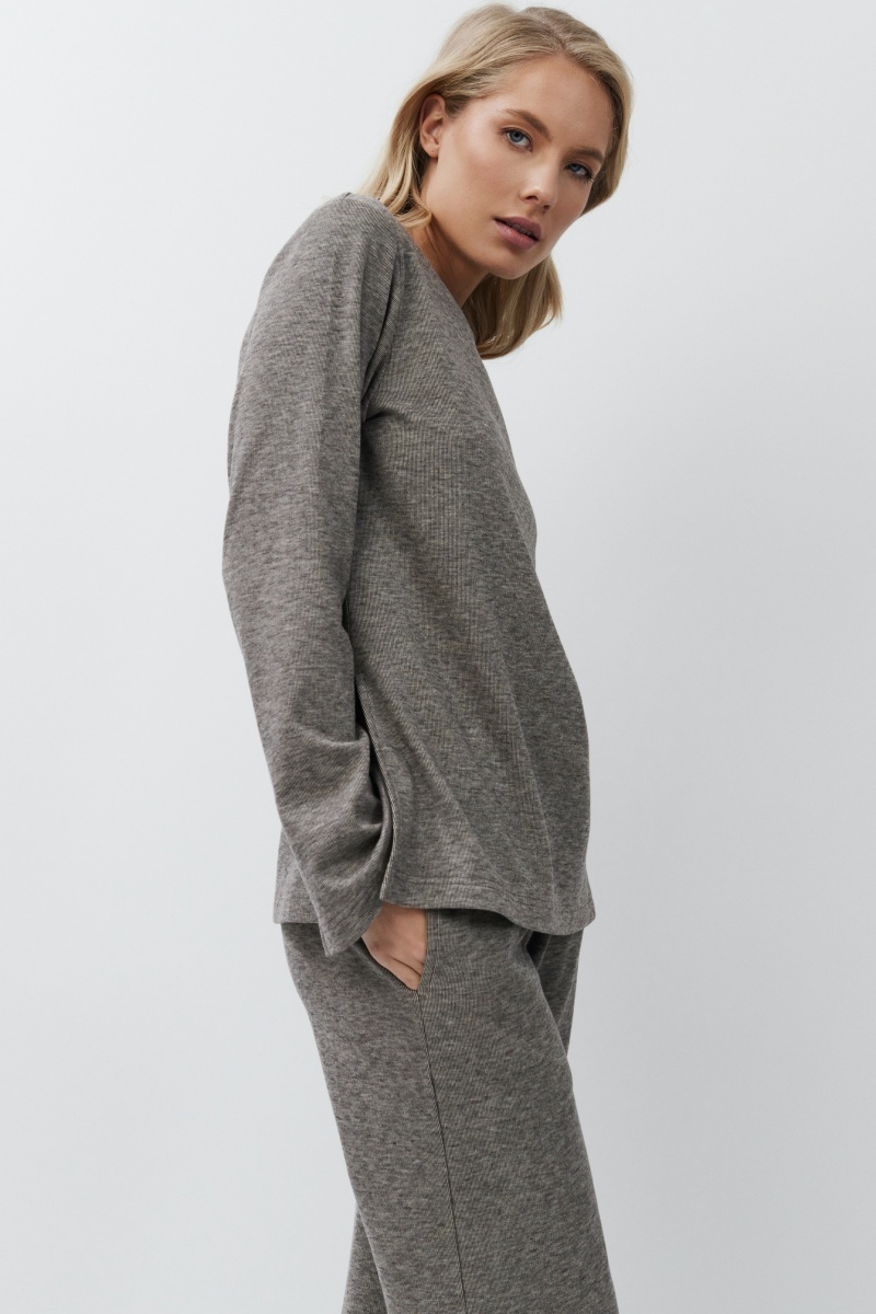 sku: DAVINA SET BROWN | Brand: Aruelle  | Size: XSmall Small Medium Large XLarge XXLarge  | Colors: Коричневый/Серый  | Бренды Aruelle | Домашняя одежда Костюмы | Title: Костюм с брюками DAVINA BROWN