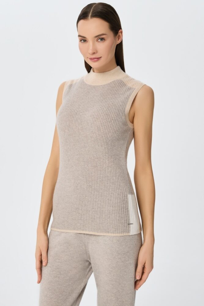 sku: W25-00CH0605 | Brand: Marc Andre  | Size: 36 38 40 42 44  | Colors: Серый  | Бренды Marc&Andre | Кашемир Джемперы | Title: Джемпер без рукава URBAN BLOCK