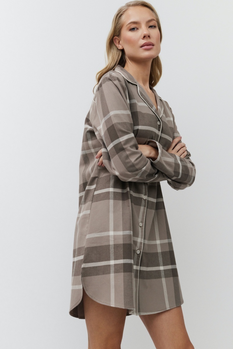 sku: ELODY | Brand: Aruelle  | Size: XSmall Small Medium Large XLarge XXLarge  | Colors: Мокко  | Бренды Aruelle | Домашняя одежда Сорочки | Title: Сорочка ELODY