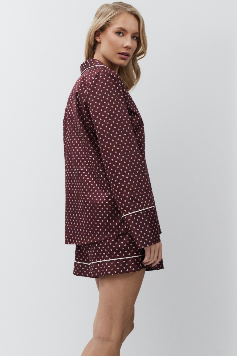 sku: GEORGETTE | Brand: Aruelle | Size: XSmall Small Medium Large XLarge | Colors: Бордовый | Бренды Aruelle | Домашняя одежда Пижамы | Title: Пижама с шортами GEORGETTE