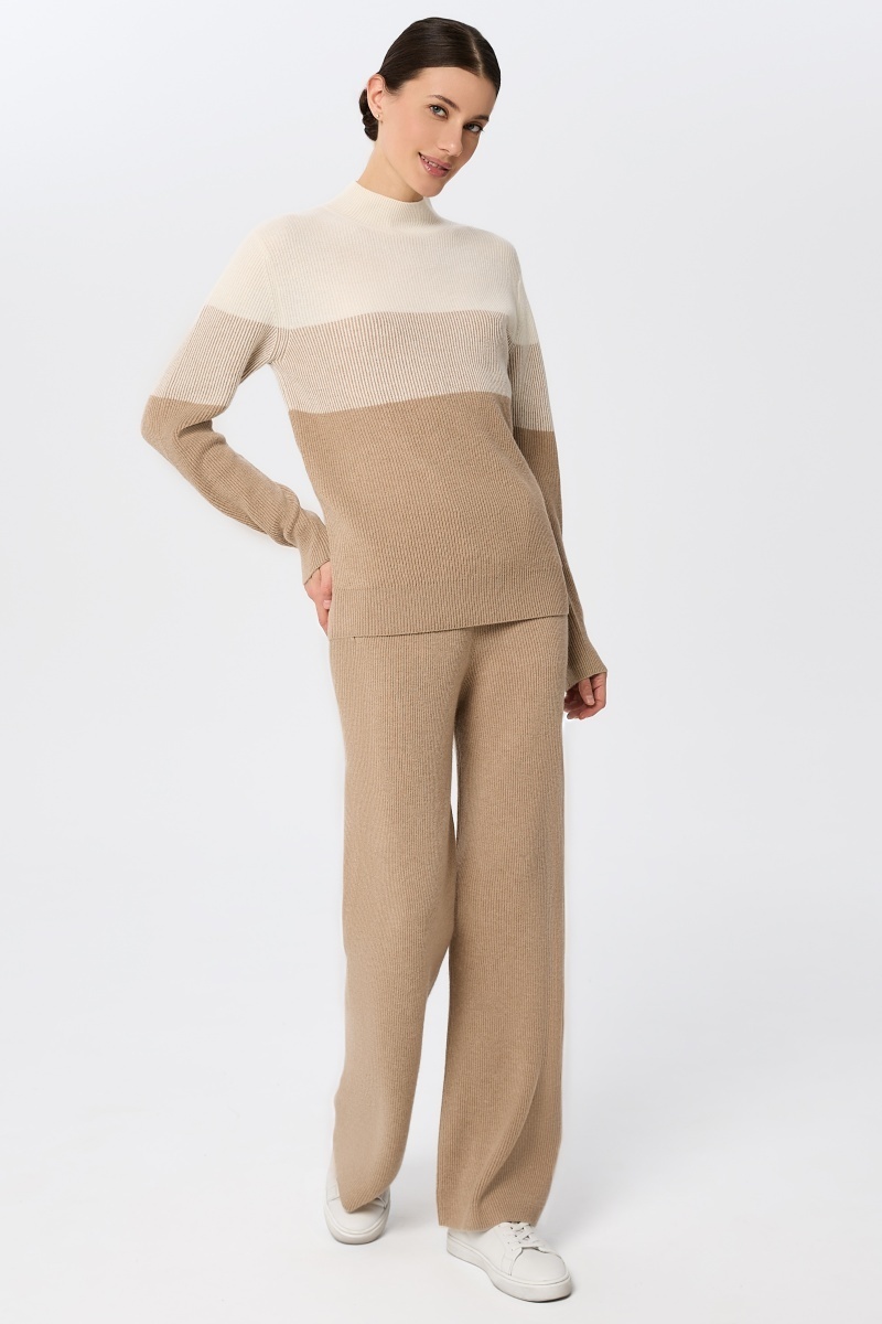 sku: W25-00CH0818 | Brand: Marc Andre  | Size: 36 38 40 42 44 46  | Colors: Бежевый  | Бренды Marc&Andre | Кашемир Джемперы | Title: Свитер RIBBED RHYTHM