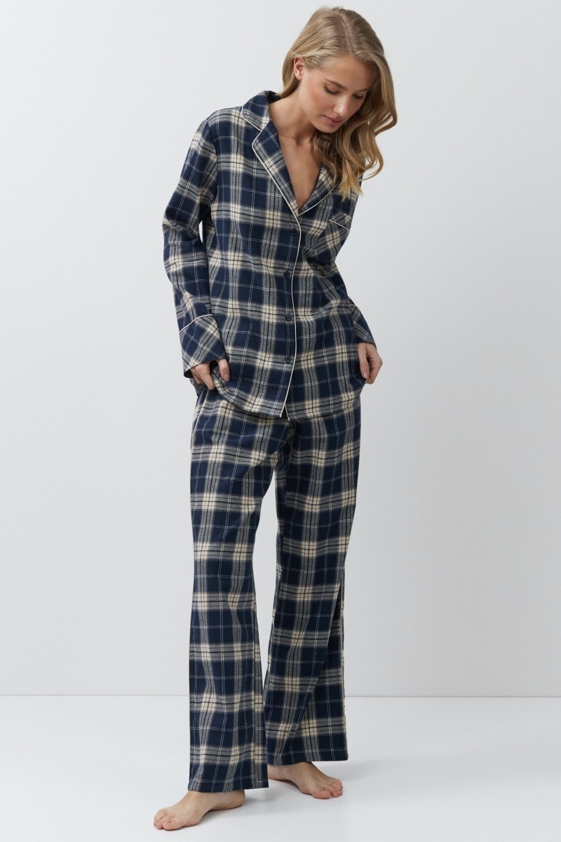 sku: LAURENCE | Brand: Aruelle  | Size: XSmall Small Medium Large XLarge XXLarge  | Colors: Синий/Бежевый  | Бренды Aruelle | Домашняя одежда Пижамы | Title: Пижама с брюками LAURENCE