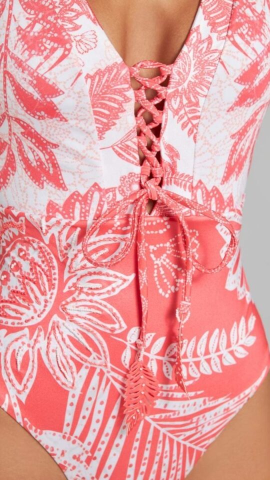 sku: 25039M | Brand: Cosita Linda  | Size: Small Medium Large XLarge  | Colors: Розовый  | Бренды Cosita Linda | Купальники Слитные | Title: Слитный купальник GLAMOROUS LEAVES