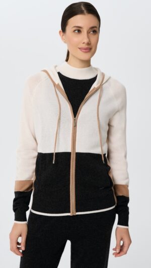 sku: W25-00CH0514 | Brand: Marc Andre  | Size: 36 38 40 42 44 46  | Colors: Цветной  | Бренды Marc&Andre | Кашемир Джемперы | Title: Джемпер на молнии с капюшоном URBAN BLOCK