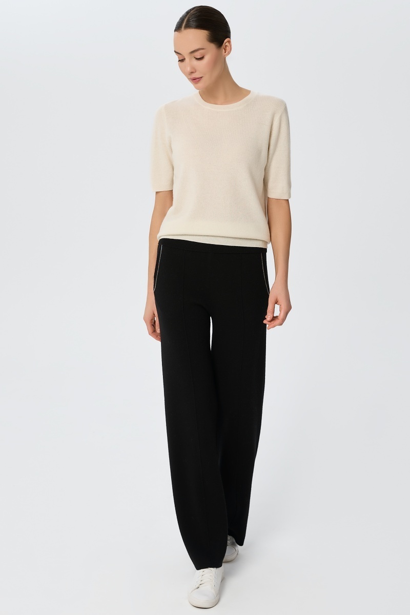 sku: W25-00CH1308 | Brand: Marc Andre  | Size: 36 38 40 42 44 46  | Colors: Белый  | Бренды Marc&Andre | Кашемир Джемперы | Title: Джемпер с коротким рукавом DAILY DELIGHT