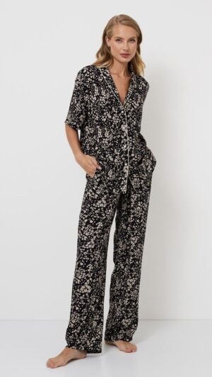 sku: ELAINA | Brand: Aruelle  | Size: XSmall Small Medium Large XLarge XXLarge  | Colors: Черный  | Бренды Aruelle | Домашняя одежда Пижамы | Title: Пижама с брюками ELAINA