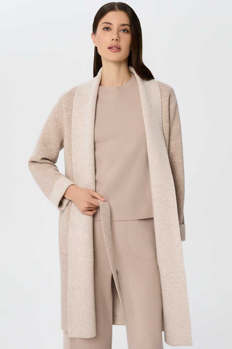 sku: W25-00CH0101 | Brand: Marc Andre  | Size: Small Medium Large  | Colors: Бежевый  | Бренды Marc&Andre | Кашемир Кардиганы | Title: Кардиган ETERNAL WAVES