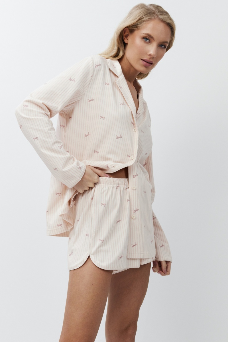 sku: YVETTE | Brand: Aruelle  | Size: XSmall Small Medium Large XLarge XXLarge  | Colors: Персиковый  | Бренды Aruelle | Домашняя одежда Пижамы | Title: Пижама с шортами YVETTE