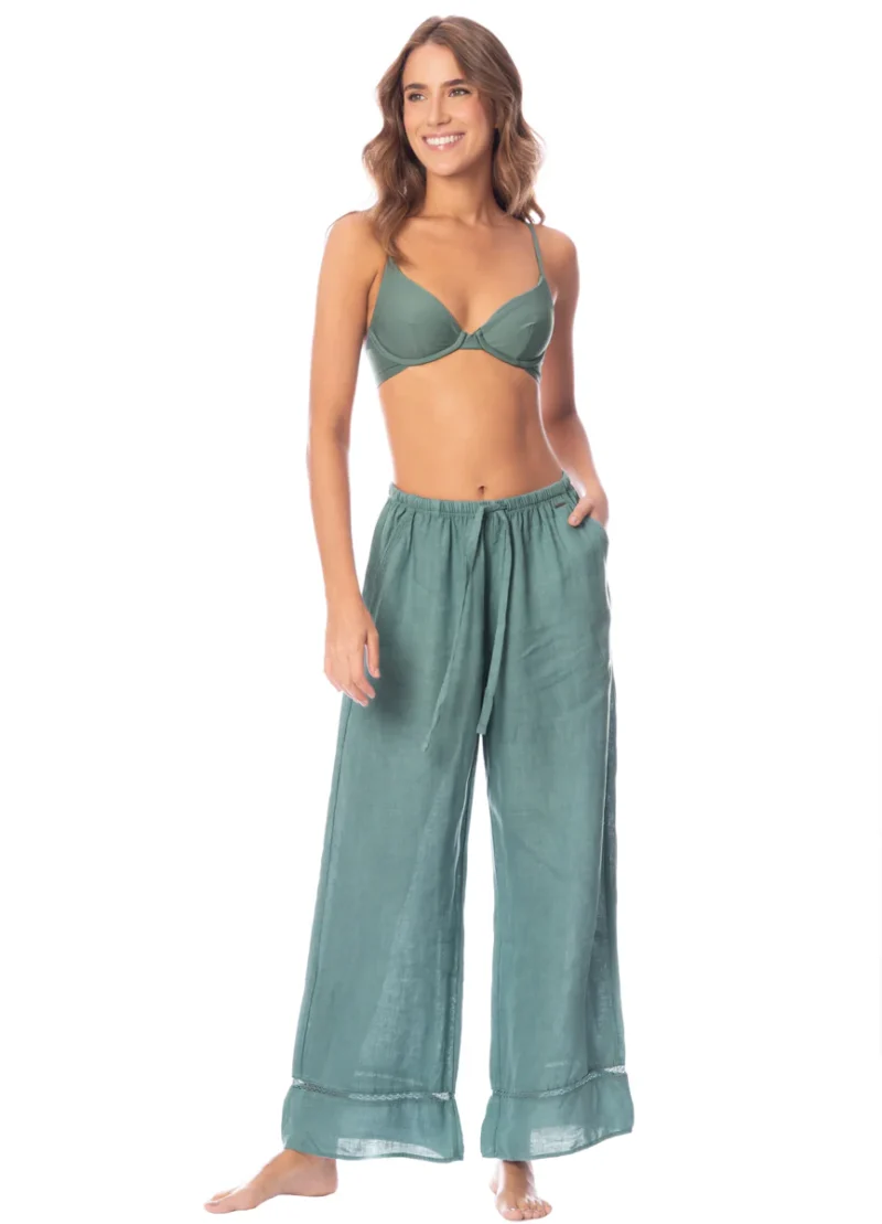 sku: PT2121CPA004 | Brand: Maaji  | Size: Medium Large  | Colors: Серо-зеленый  | Бренды Maaji | Пляжная одежда | Title: Брюки EUCALYPTUS GREEN
