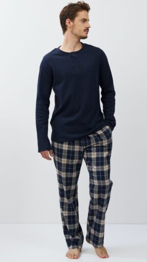 sku: LUC | Brand: Aruelle  | Size: Small Medium Large XLarge XXLarge  | Colors: Синий/Бежевый  | Бренды Aruelle | Мужская коллекция Пижамы | Title: Пижама с брюками LUC