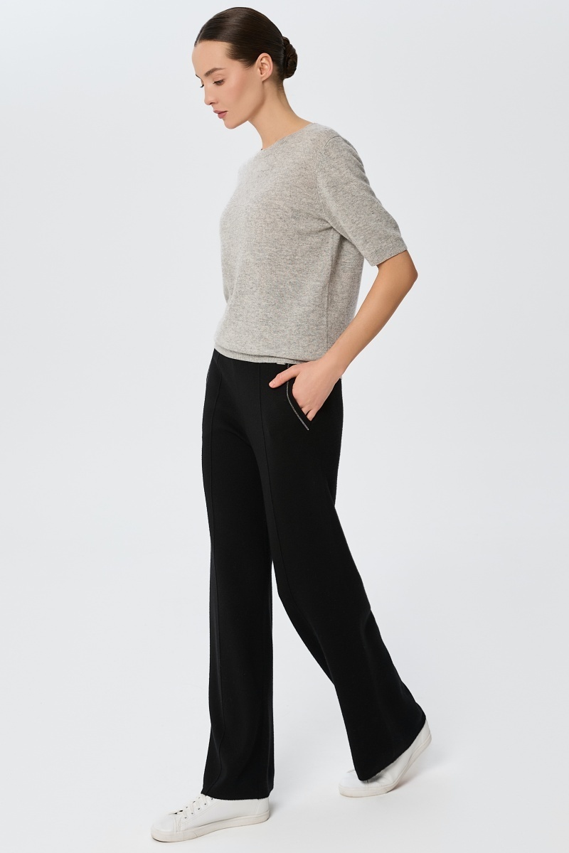 sku: W25-00CH1608 | Brand: Marc Andre  | Size: 36 38 40 42 44 46  | Colors: Серый  | Бренды Marc&Andre | Кашемир Джемперы | Title: Джемпер с коротким рукавом DAILY DELIGHT